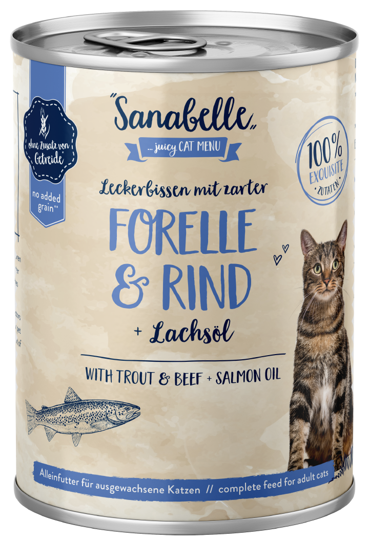 Sanabelle Katzen Nassfutter mit Forelle & Rind